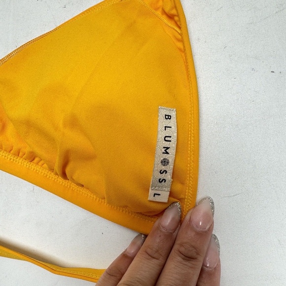 NEW BLUMOSS MAI MESH PANEL TRIANGLE BIKINI TOP- SUNSET Large - Picture 13 of 14